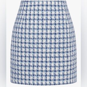 High Waist Plaid Tweed Pencil Mini Women's Skirt